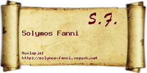 Solymos Fanni névjegykártya