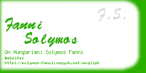 fanni solymos business card